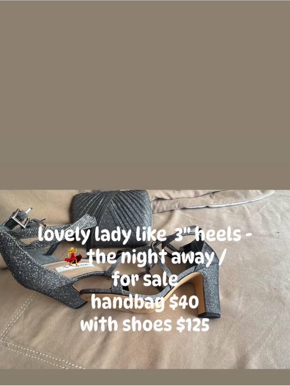 Alex and Ani Slate Blue Lurex Gown Handbag & sandles are 8.5 & both optional.